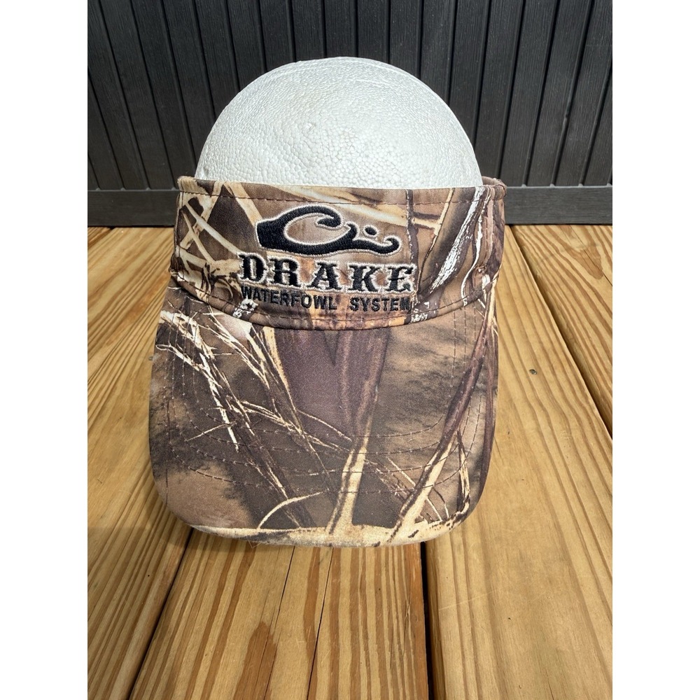 Drake Waterfowl Hat Visor Adjustable Mens One Size Brown Camouflage Hunting